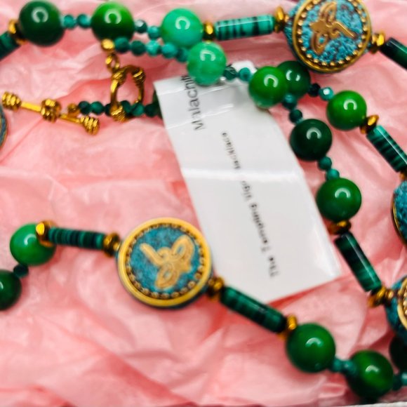 💚 Handmade Jade & Malachite Necklace – Tibetan Ethno Style by Sana Biden - Picture 6 of 6